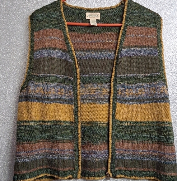 St. John's Bay Multi Colored Acadamia Wool Blend Knit Vest   Size XL - Picture 2 of 5